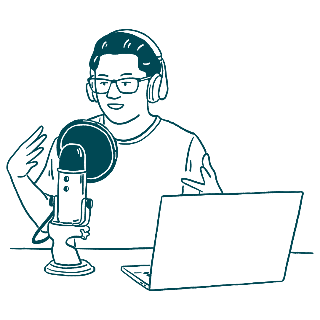 person podcasting person podcasting