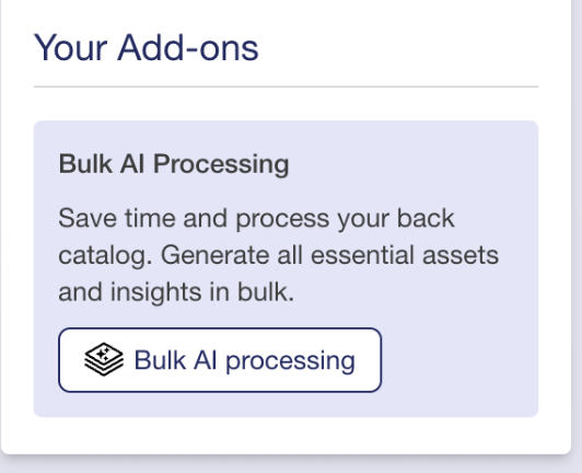 Bulk AI Processing for multiple episodes
