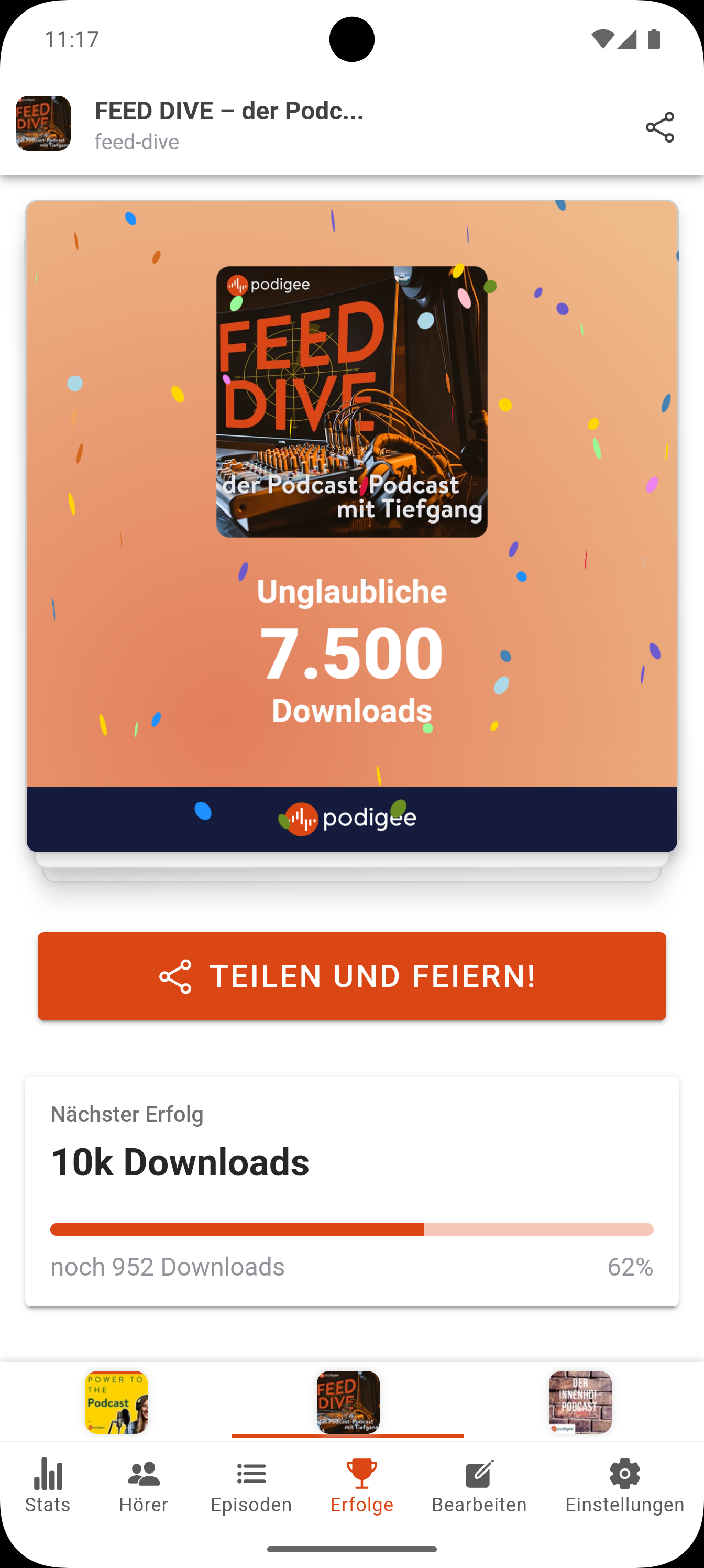 New App Feature: Podcast Download Achievements!